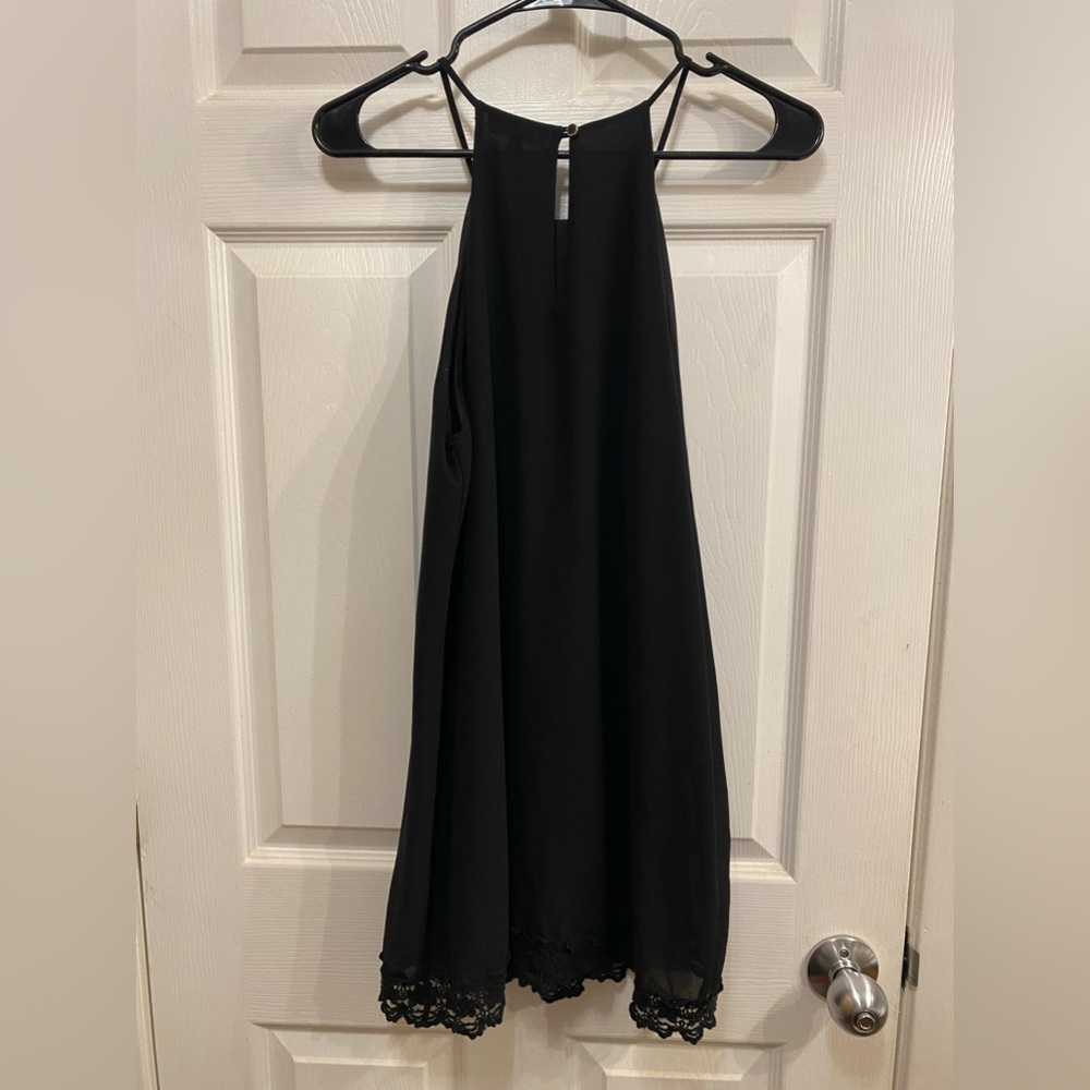Black mid length monteau dress. Size medium